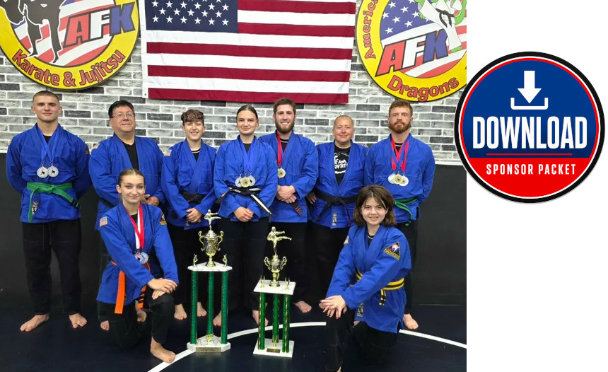 Team AFK Jujitsu after a successful Kentucky Tournament - with button